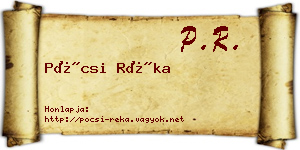 Pócsi Réka névjegykártya